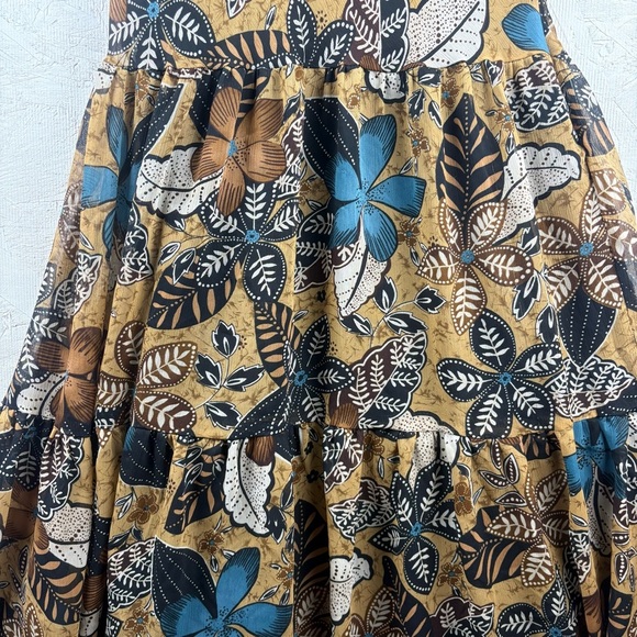 Coldwater Creek Multicolor Floral Mini Dress Sleeveless Drop Waist Beaded Size 8 - Picture 7 of 12